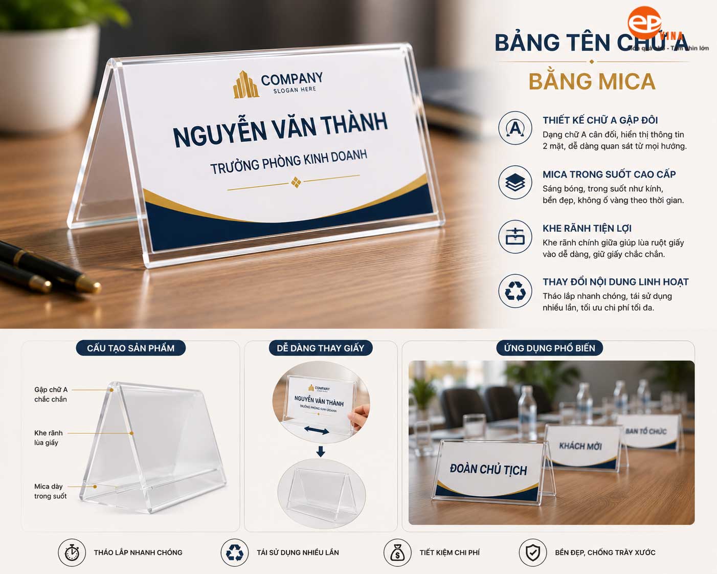 Bảng tên chữ A bằng mica