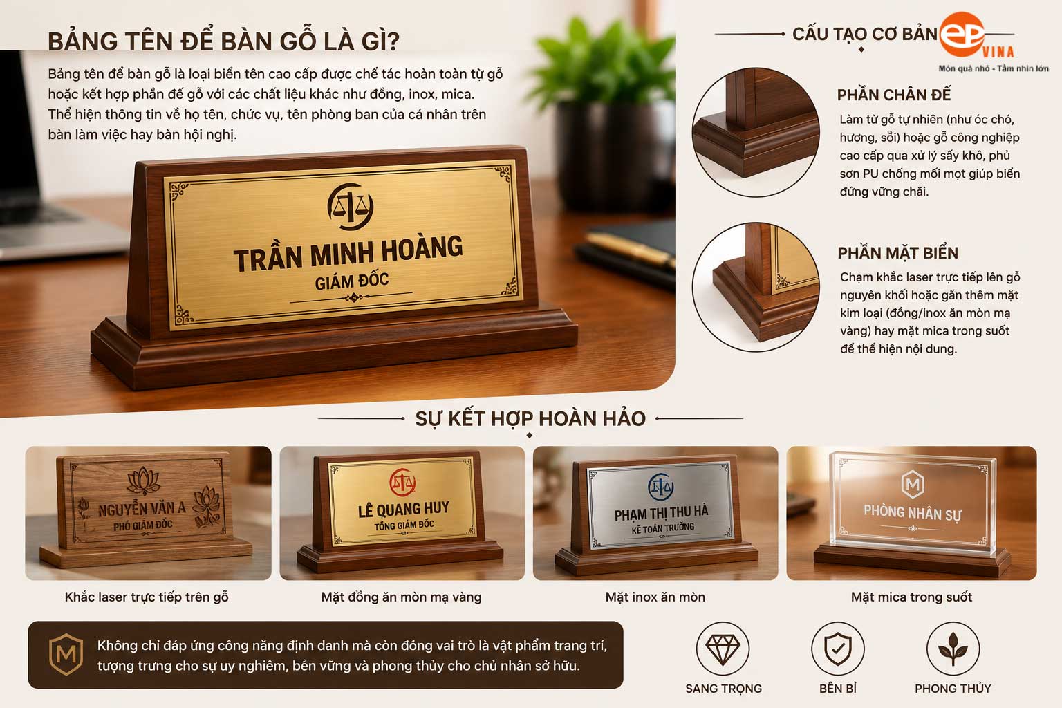 Bảng tên để bàn gỗ là gì?