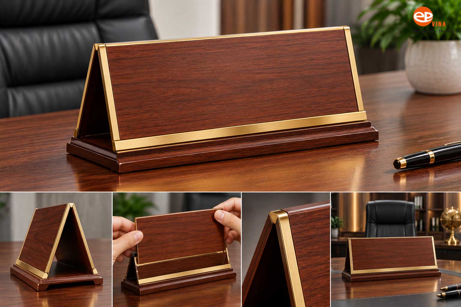 Biển chức danh chữ A bằng gỗ