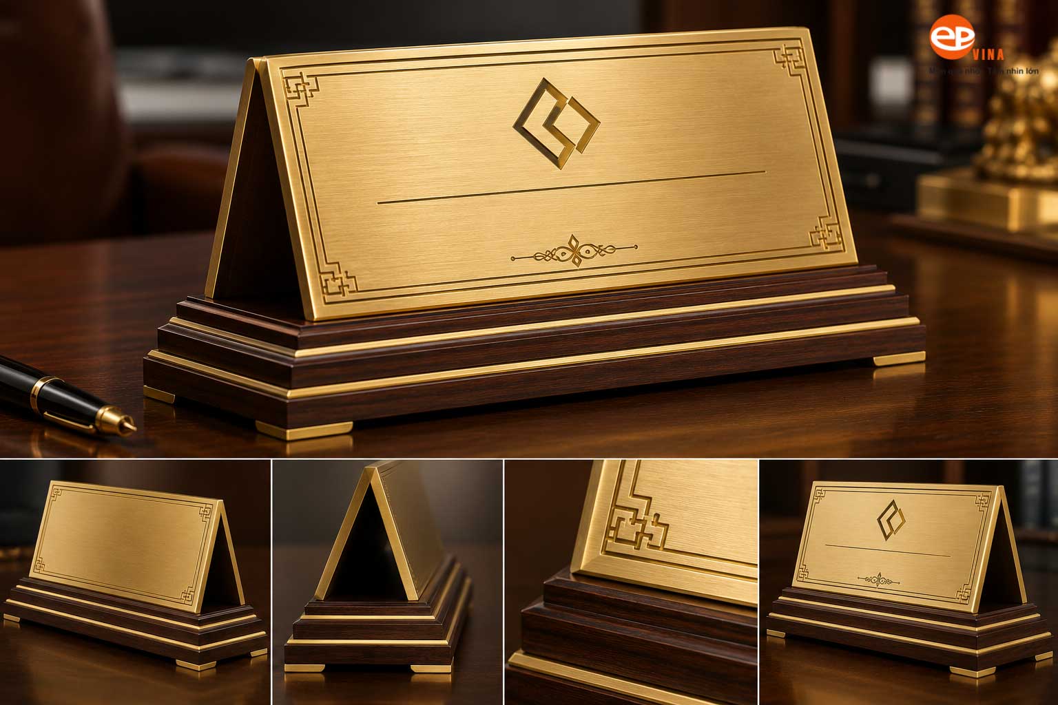 Biển chức danh đồng 2 mặt