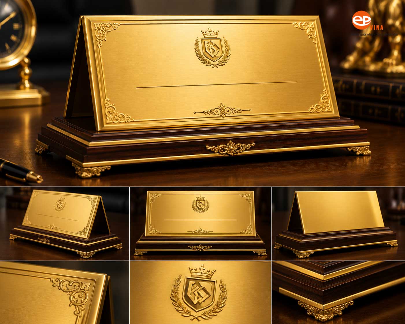 Biển chức danh đồng mạ vàng