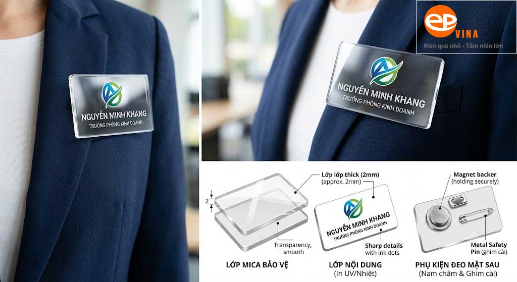 Thẻ tên mica là gì?