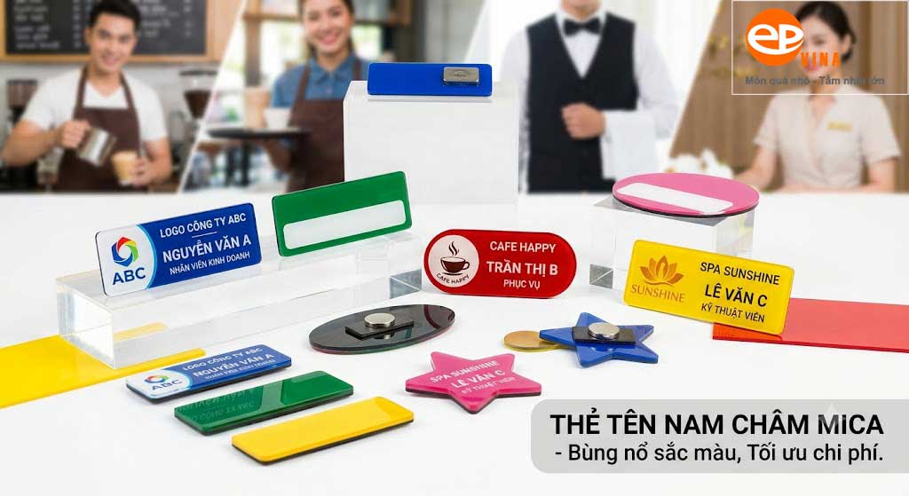 Thẻ tên nam châm Mica