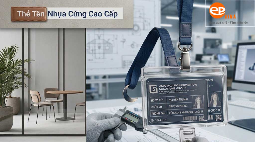 Thẻ tên nhựa cứng cao cấp