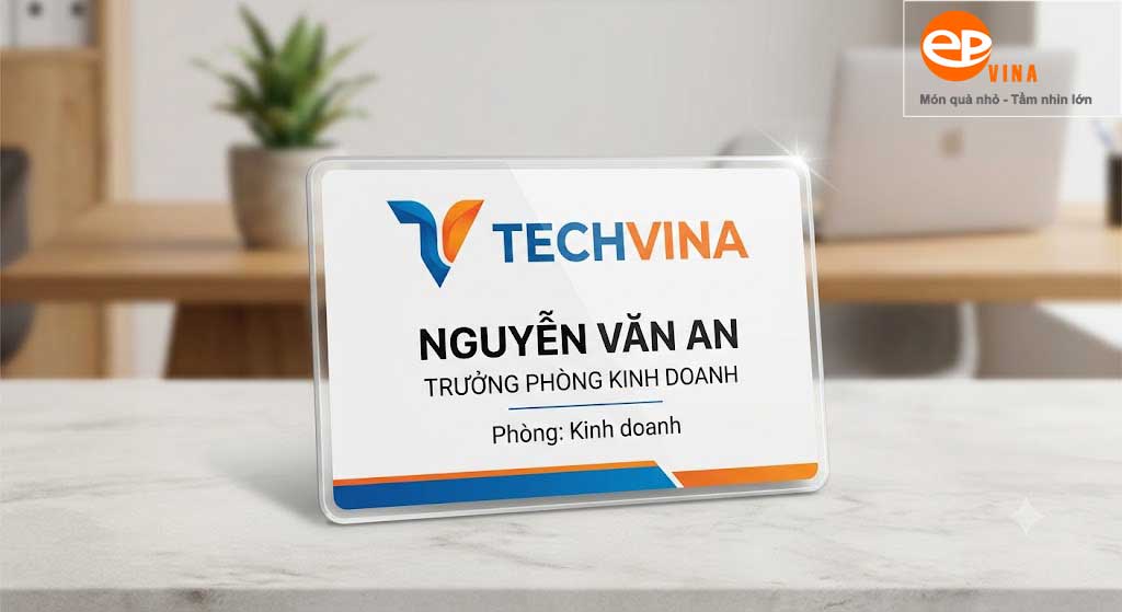 Thẻ tên nhựa PVC cứng (in cố định)